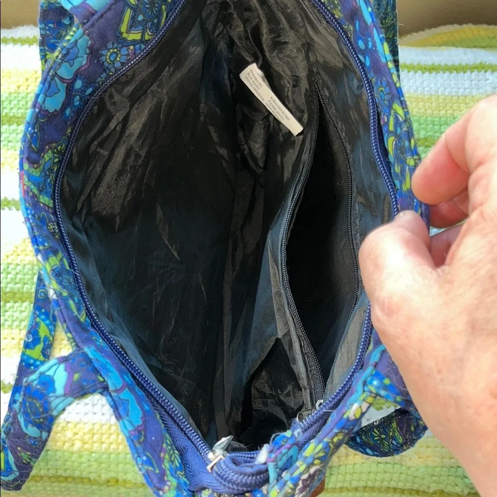 Floral Blue and Brown‎ Shoulder Bag Stone New York